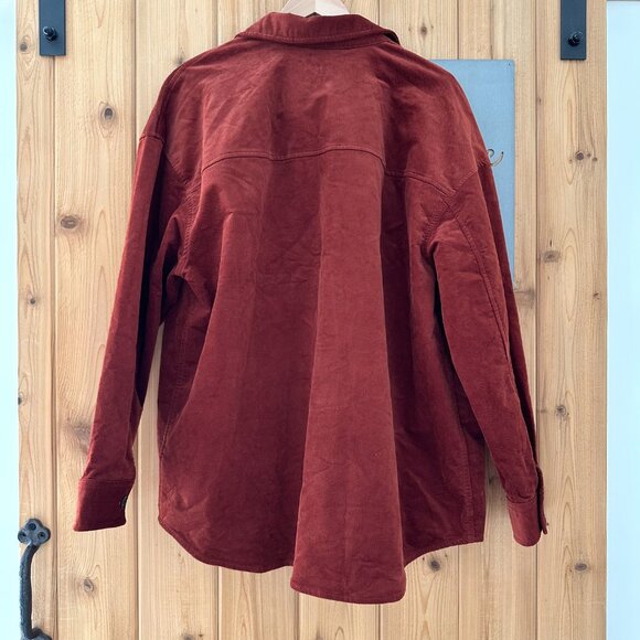 Madewell XL Corduroy Twill Oversized Shirt-Jacket in Stained Mahogany - Picture 7 of 8